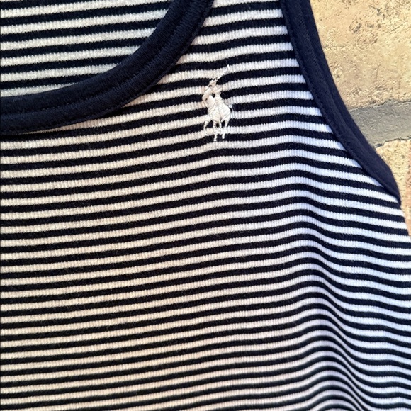 Ralph Lauren extra large tank dress, 100% Pima cotton, navy and white stripe - Picture 2 of 4